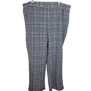 Shein Curve+ Women's‎ Size 6X Houndstooth Plaid Pull On Casual Career Pants